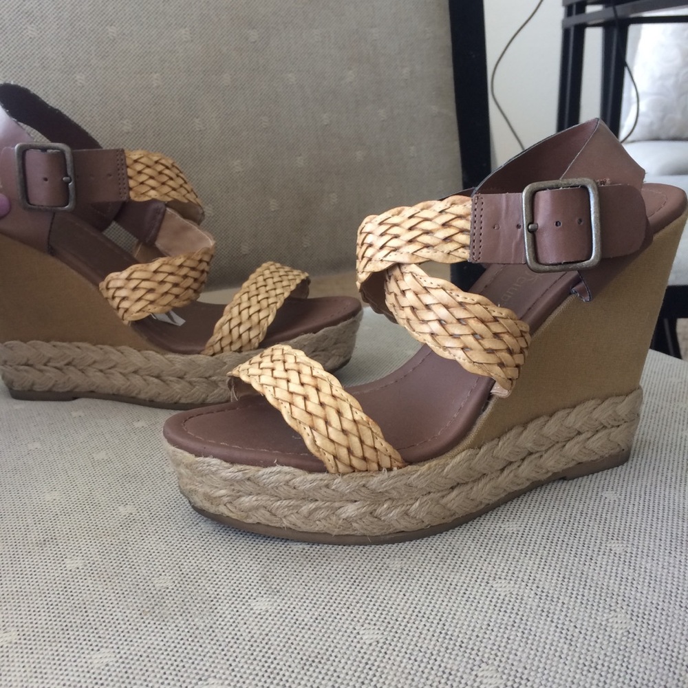 Donating SOON!! Platform Wedges with Canvas Heel